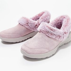 Skechers Cozy Life On-the-GO Joy Suede & Faux Fur Slip On Sneakers